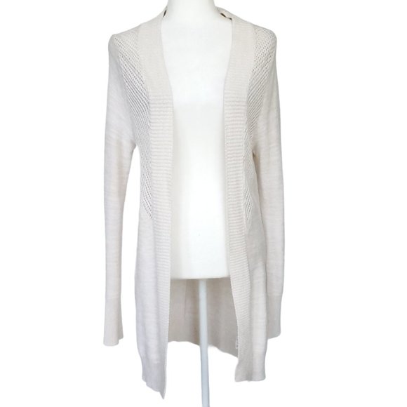 Roxy Sweaters - Roxy Beige Crochet Knit Open Front Cardigan Sz. M